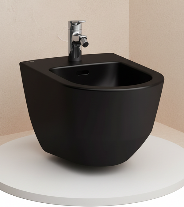 Современное подвесное биде Laufen Pro в элегантном черном матовом цвете