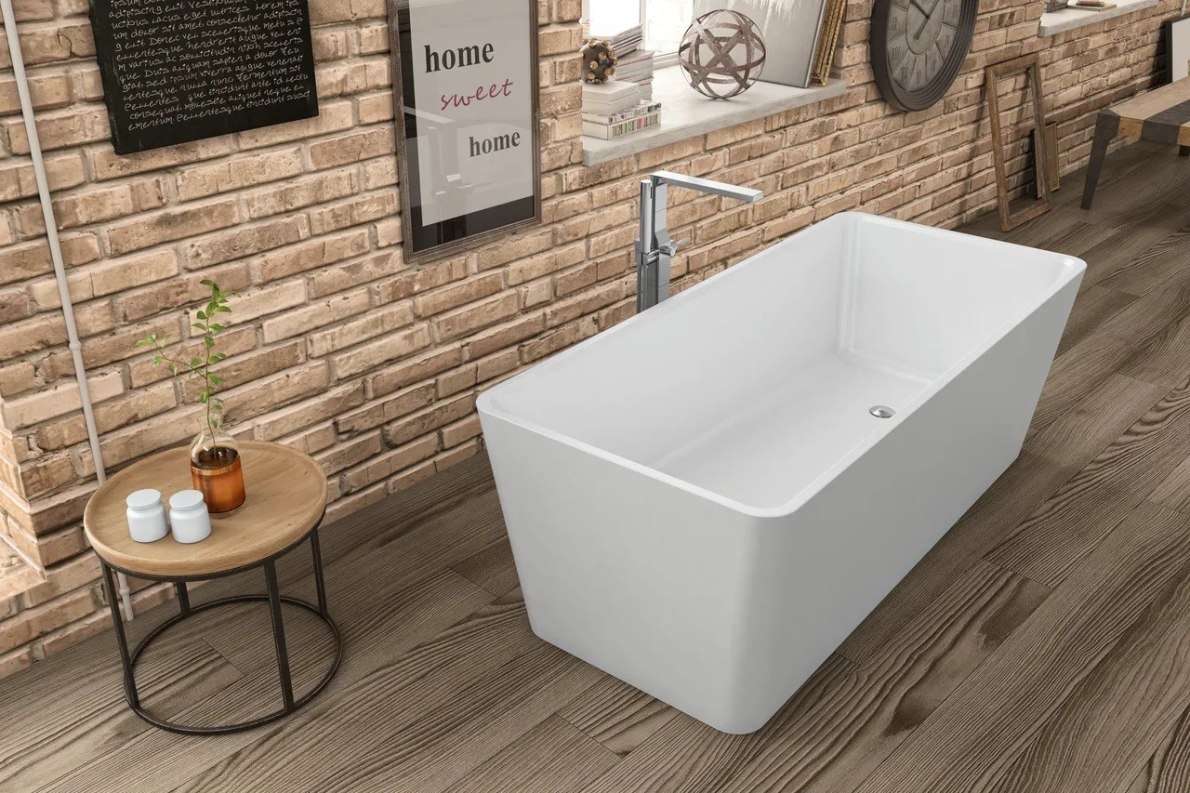Cadă de baie freestanding din piatră artificială Kolpa Ramona