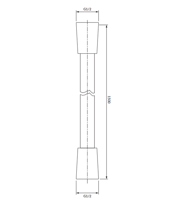 Furtun pentru duș Omnires 150 cm, crom