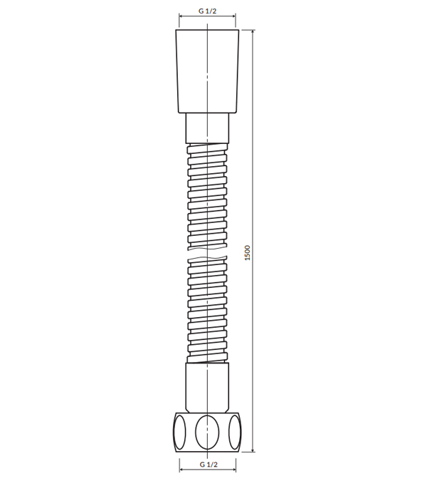 Furtun pentru duș Omnires 150 cm, aur periat