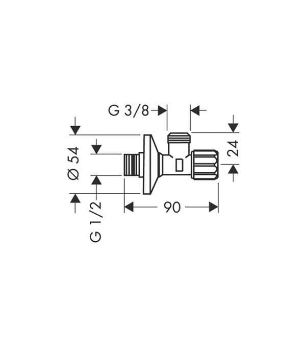 Вентиль для подключения смесителя 3/8" со встроенным фильтром