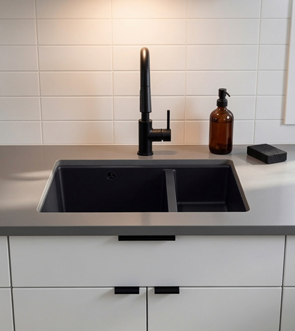 Chiuvetă pentru bucătărie LOGAN 150 55х46 cm, negru mat