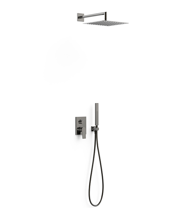 Sistema de duș încorporată Tres Project, finisaj negru metalic