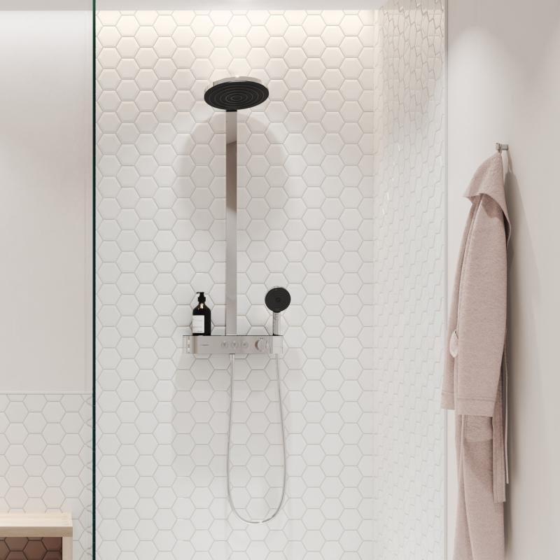 Sistema de duș cu termostat Hansgrohe Pulsify Showerpipe 260 2jet, crom