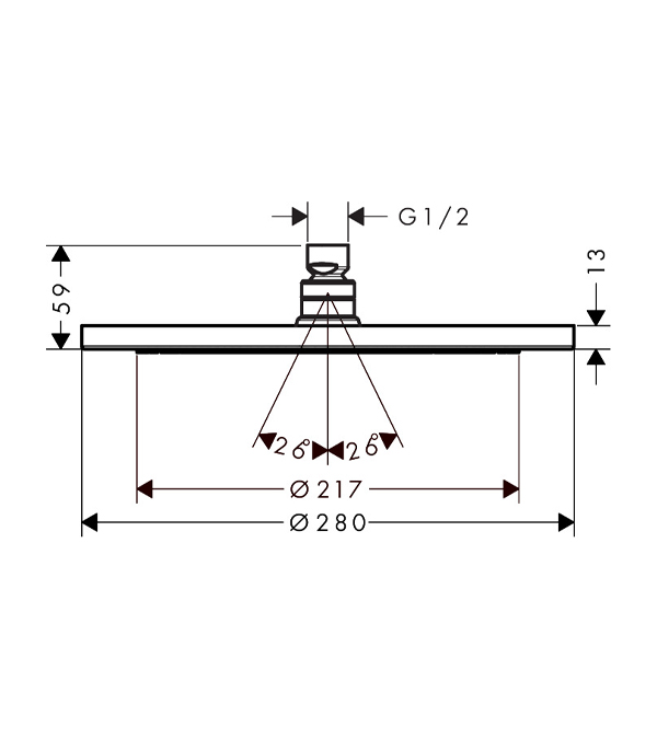 Cap de dus superior Hansgrohe Croma 28 cm, bronz periat