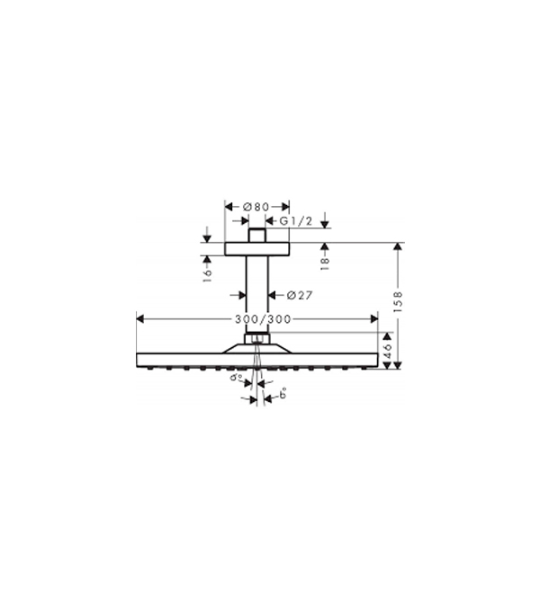 Cap de dus superior Raindance E 30 cm, bronz periat