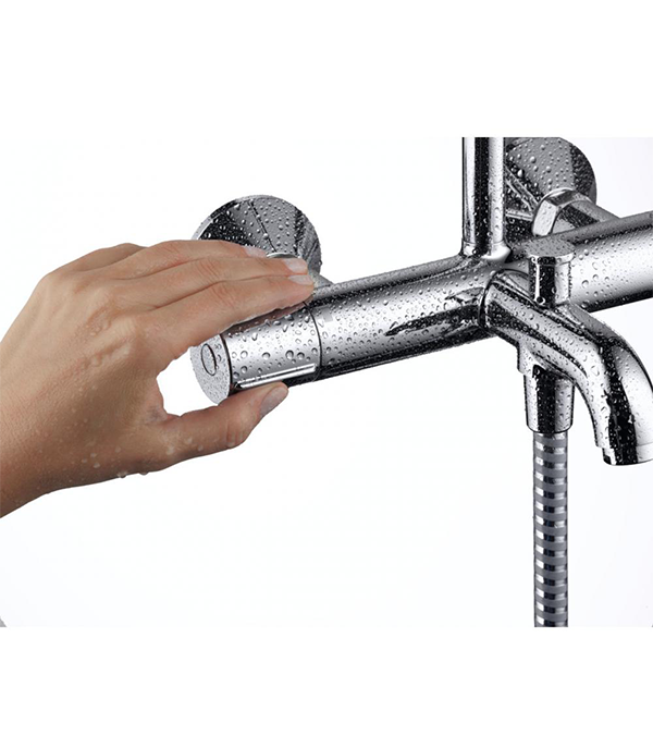 Душевая система Showerpipe 200 1jet с термостатом для ванны Hansgrohe Vernis Blend, хром