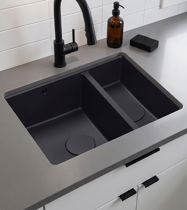 Chiuvetă pentru bucătărie LOGAN 150 55х46 cm, negru mat