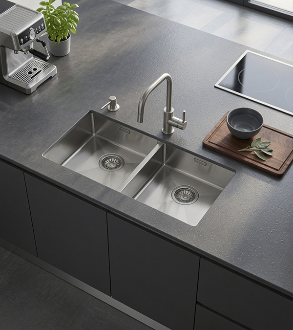 Chiuvetă pentru bucătărie BOX LUX 75 740x440mm, inox