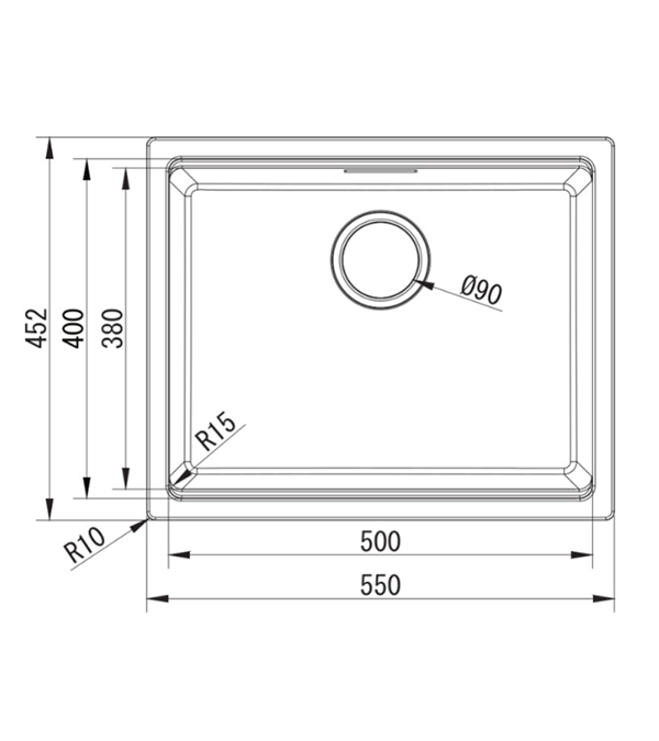 Кухонная мойка Rodi AMBAR 50, 500x400 мм, белый матовый