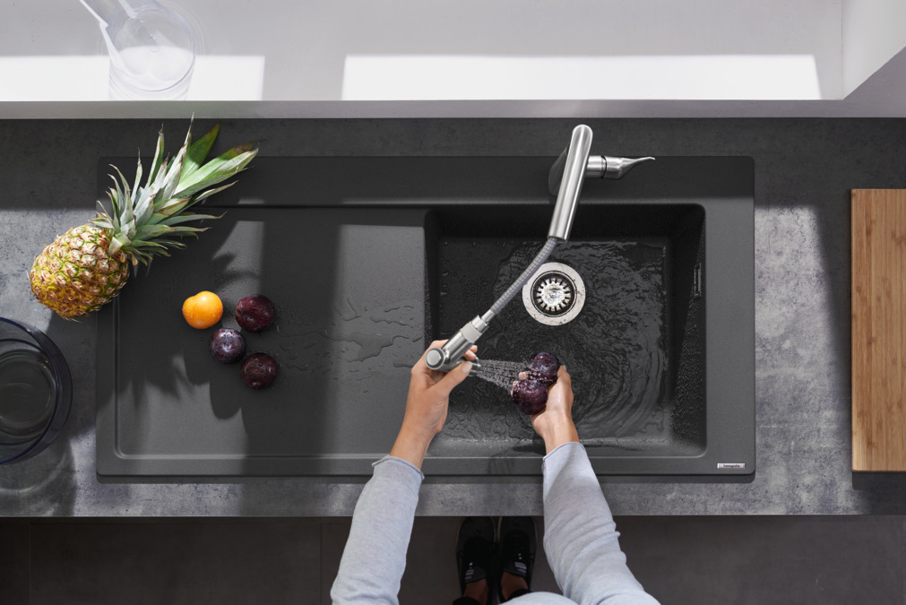 Мойка для кухни Hansgrohe S51 S514-F450, черный графит