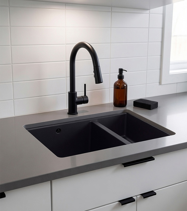 Chiuvetă pentru bucătărie LOGAN 150 55х46 cm, negru mat