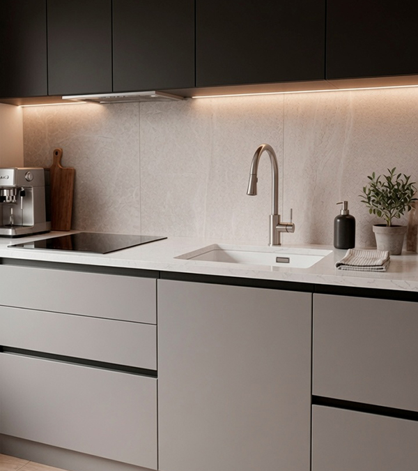 Chiuvetă pentru bucătărie LOGAN 100 535x370mm, alb/inox