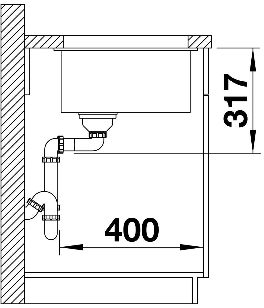 Chiuveta pentru bucătărie Blanco Etagon 500-U 500x400 mm, antracit