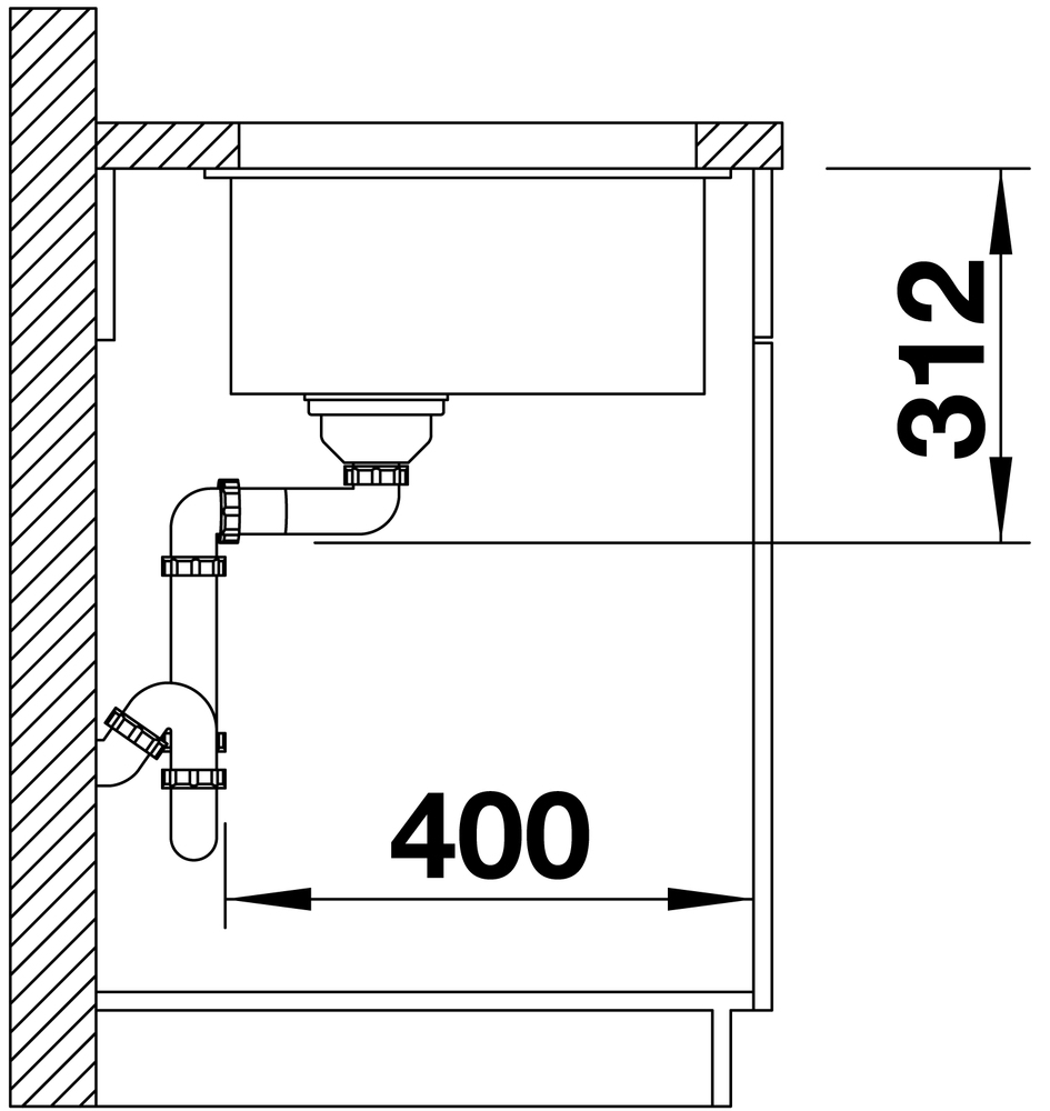 Кухонная мойка Blanco Subline 500-U 500x400 мм,  черный