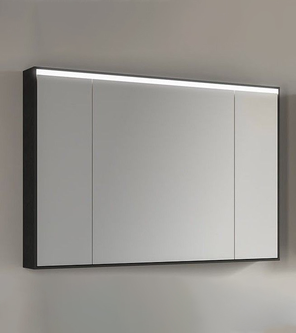 Зеркальный шкаф VITTORIA с LED подсветкой 100x70 см, черный