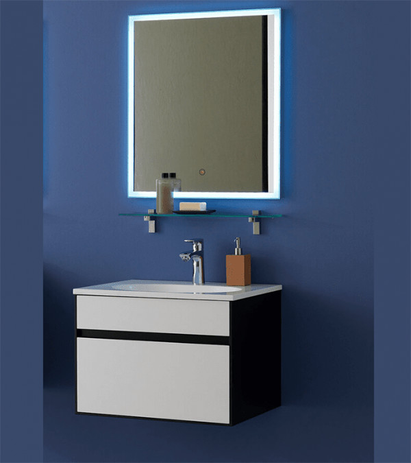 Lavoar DONNA pentru mobilier, din marmură turnată, 60×54 cm