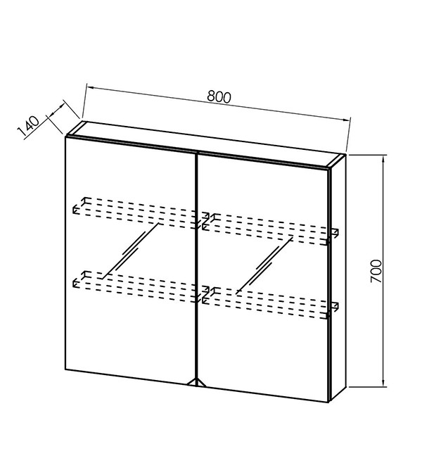 Зеркальный шкаф Kolpa LANA TOL 80 Gray 80×70 см, светло-серый