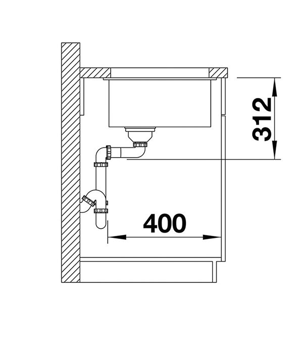 Кухонная мойка Blanco Subline 500-U 500x400 мм, антрацит
