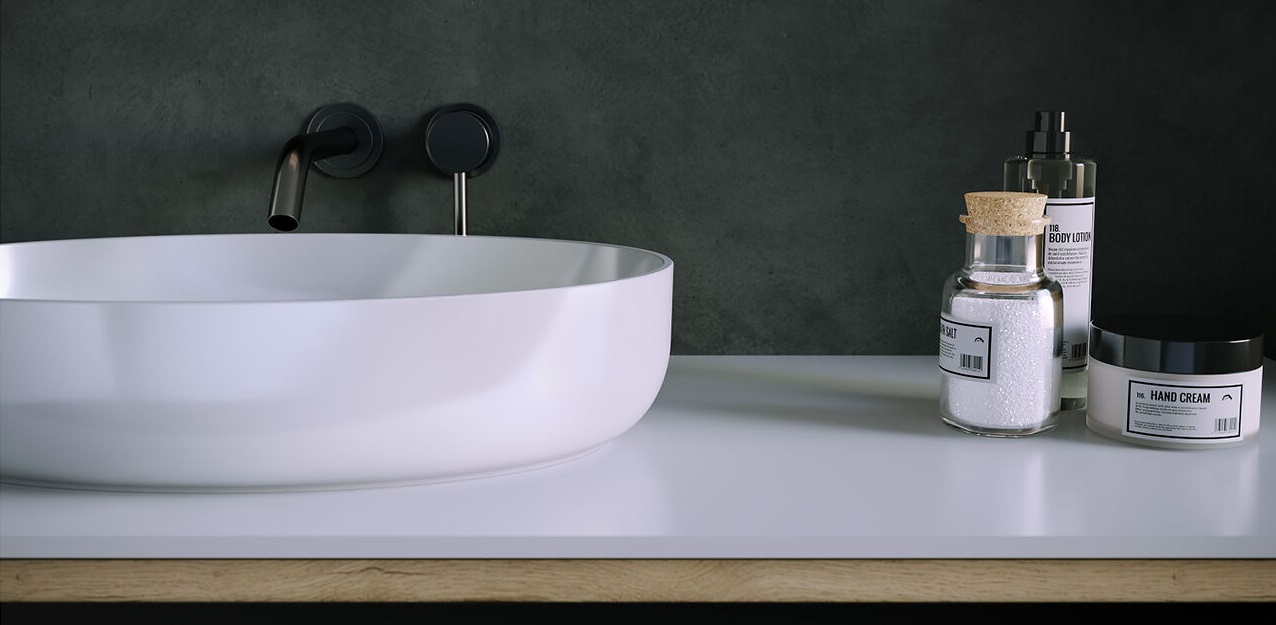Alexis dulap pentru baie cu lavoar din marmură artificială 800x500mm, aspect lemn (сraft wood)
