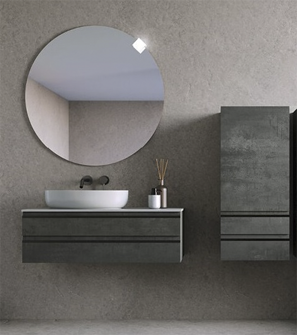 Alexis dulap pentru baie cu lavoar din marmură artificială 1000x500mm,  beton (dark concrete)