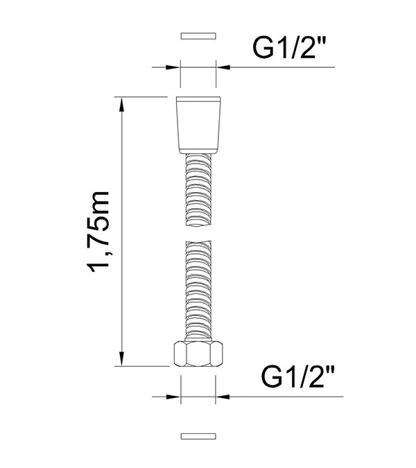 Furtun pentru duș Clever 175cm, negru mat