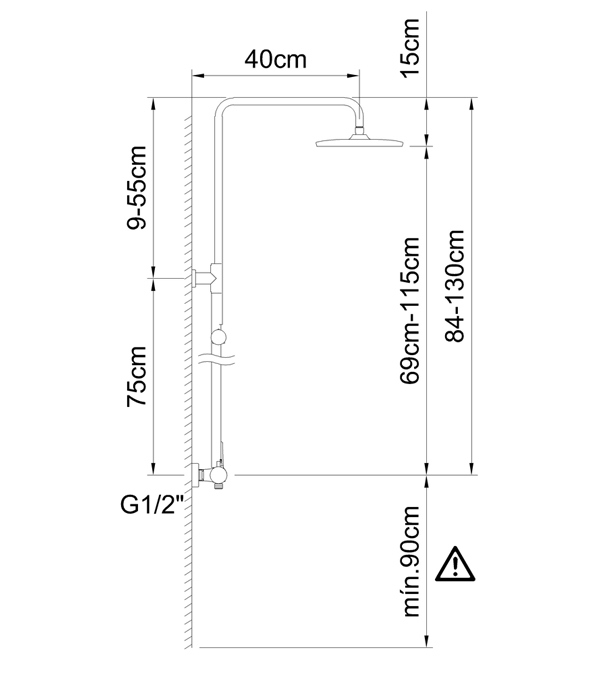 Душевая система скрытого монтажа PANAM EVO, черный матовый