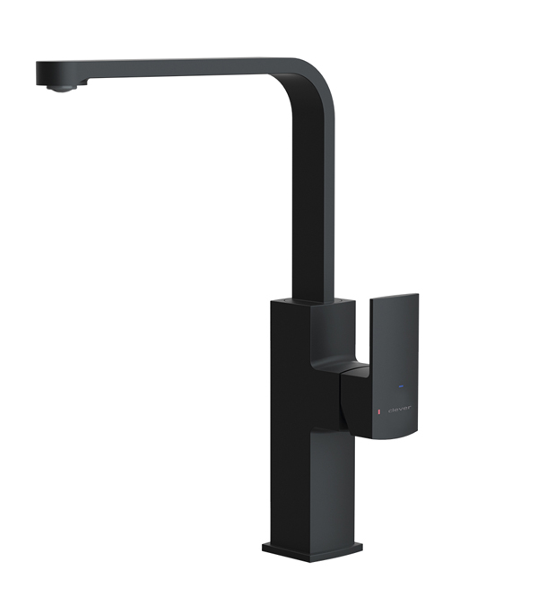 Смеситель для кухни Clever Alpina Square, черный матовый