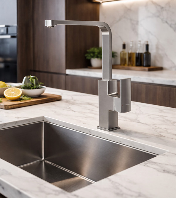 Смеситель для кухни Clever Alpina Square, графит