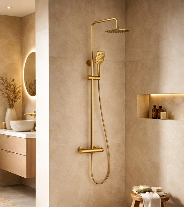 Sistema de duș Clever UP! Urban, aur periat