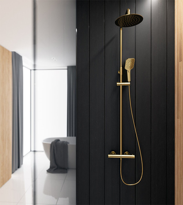 Sistema de duș Clever UP! Urban, aur periat