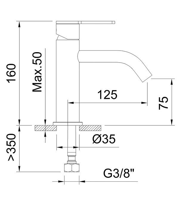 Смеситель для раковины Clever Nexus 70 мм, графит