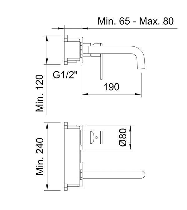Смеситель для раковины Clever Nexus, графит