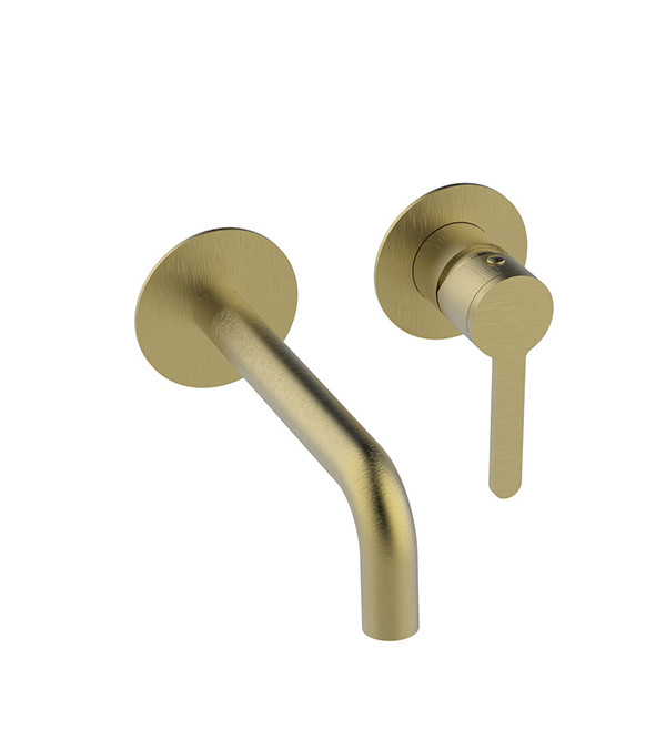 Baterie pentru lavoar din perete Nexus, aur periat