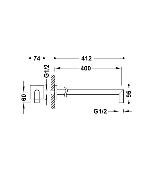 Кронштейн для верхнего душа Tres, хром