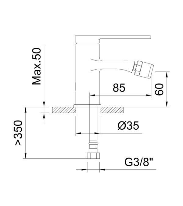 Смеситель для биде Clever Velvet I, черный матовый