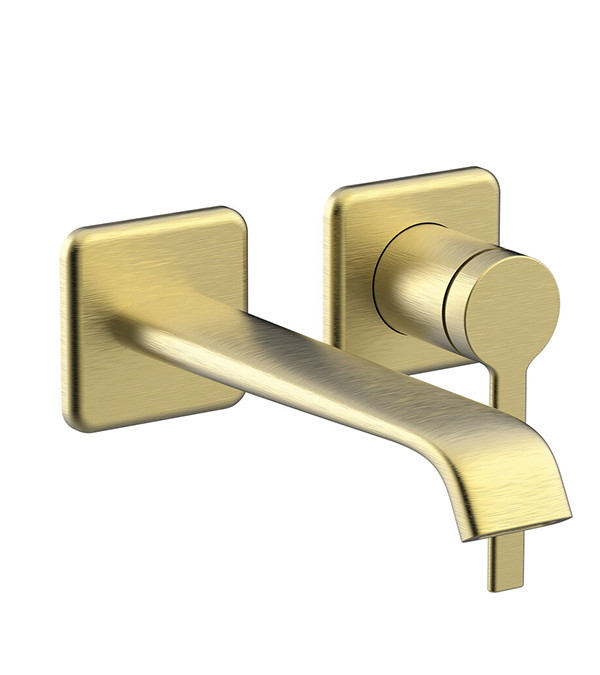 Baterie pentru lavoar din perete Clever Velvet, aur periat