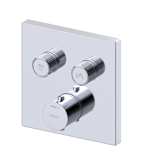 Термостат скрытого монтажа Clever URBAN PRESS2, хром