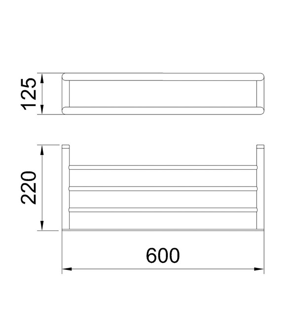 Suport pentru prosoape сu polita 600mm Clever, grafit