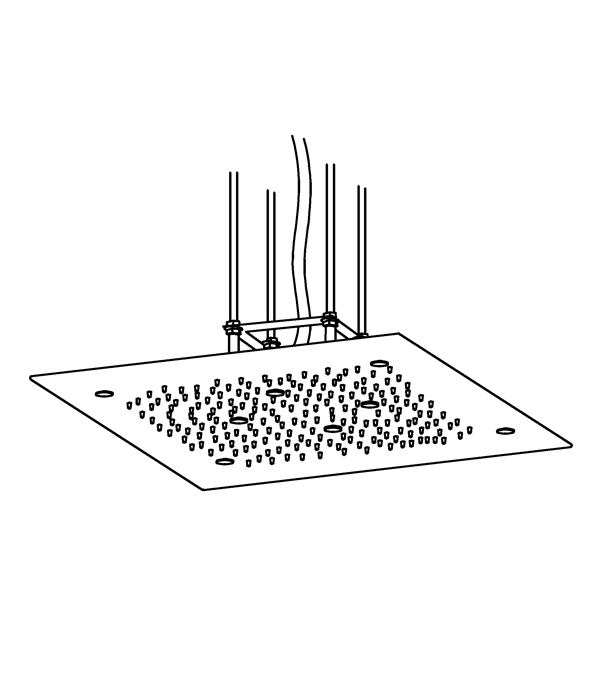 Cap de dus superior Clever 400x400 mm, negru mat