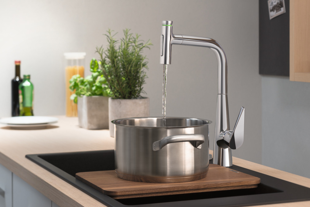 Смеситель для кухни Hansgrohe Metris Select M71, с выдвижным душем, 2jet, sBox