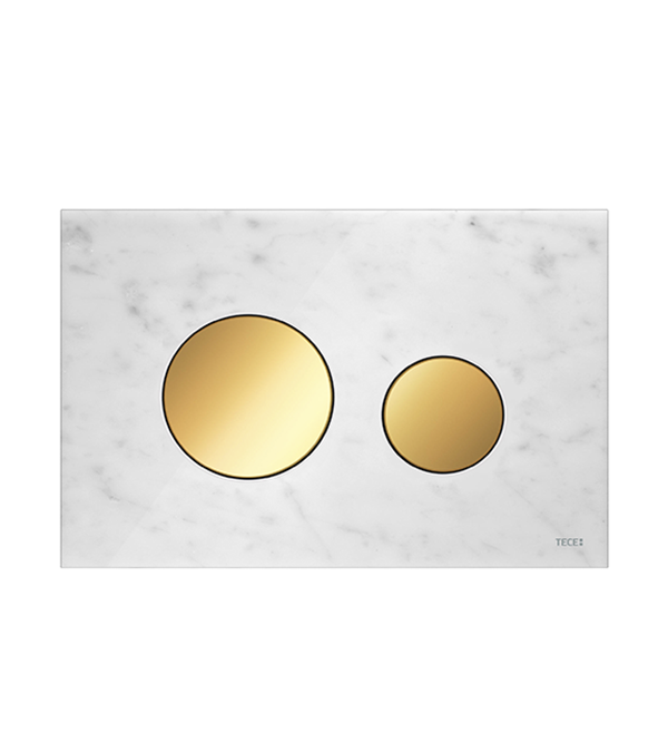 TECEloop Placa de actionare pentru WC, sticla White Marble / aur