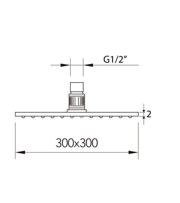 Верхний душ Clever 30х30 cм, хром