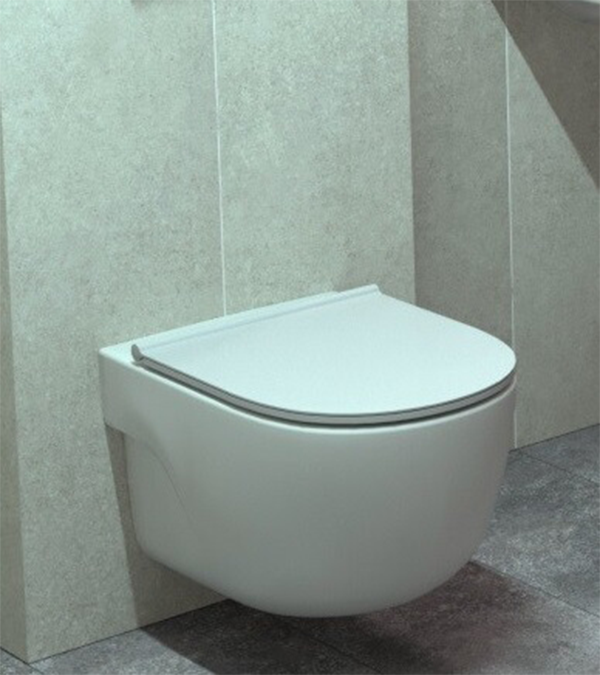 Vas WC suspendat Roca Meridian Rimless compact, cu capac Slim Soft Close