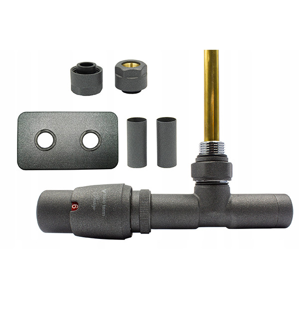 Set de robinete UNICO All In One cu cap termostatic, grafit structurat