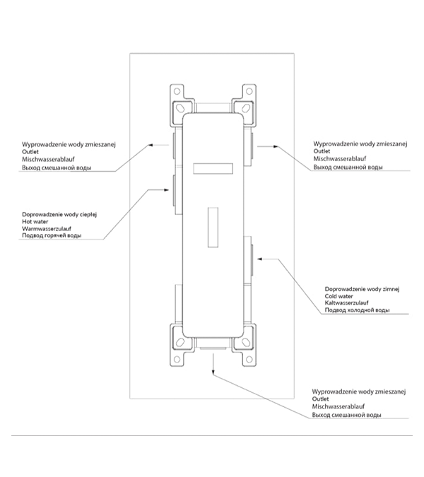 Элемент скрытого монтажа на 3 выхода Omnires Box