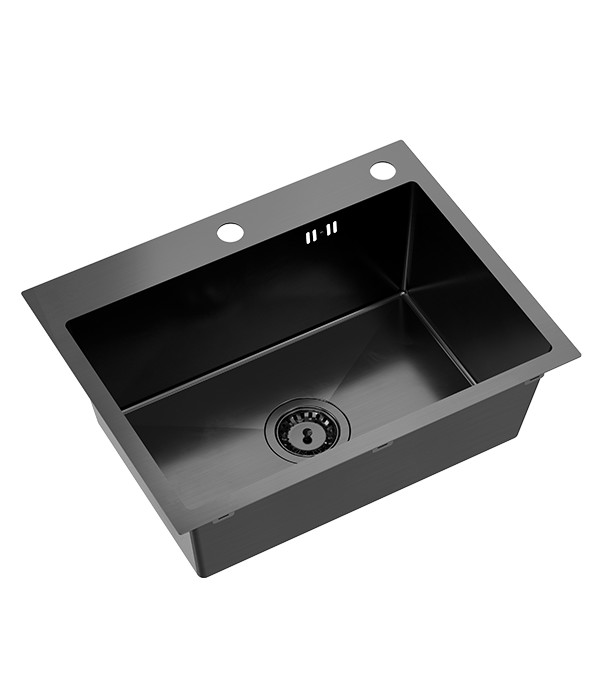 Кухонная мойка BRANON 581100 530×350x200 мм, черная PVD
