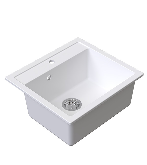 Chiuveta sub blat din granit DIGIT 561100 560×510 mm, cu sifon, albă