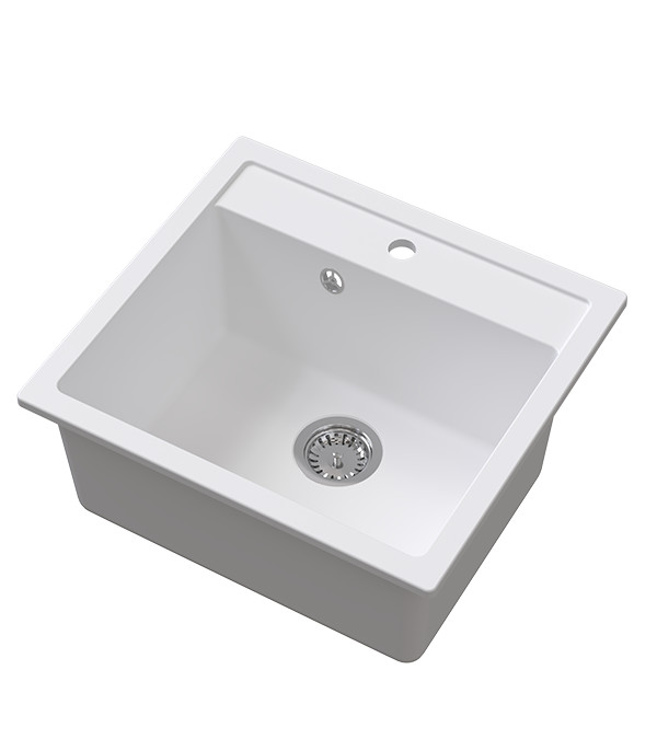 Chiuveta sub blat din granit DIGIT 561100 560×510 mm, cu sifon, albă