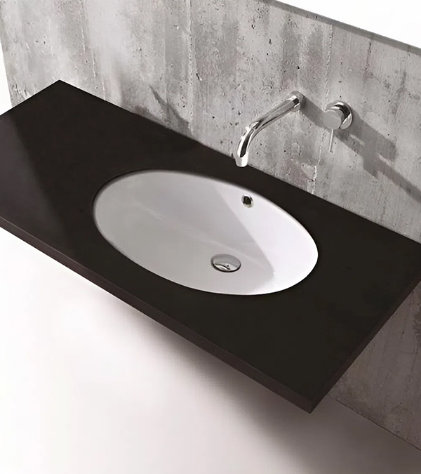 Lavoar sub blat DIANA 57x40cm, alb lucios